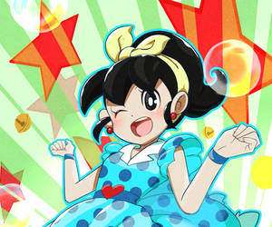 Cute Doraemon Shizuka Polka Dots Dress Wallpaper
