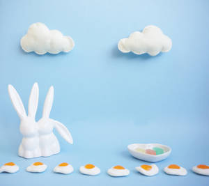 Cute Easter Bunnies Decoration Wallpaper