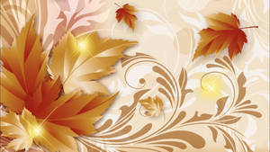 Cute Fall Aesthetic Maple Leaves Wallpaper