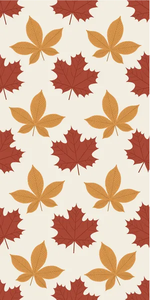 Cute Fall Phone Red Brown Leaves Pattern Wallpaper