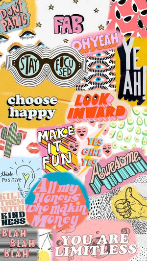 Cute Fancy Quotes And Patterns Collage Wallpaper