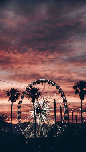Cute Ferris Wheel Aesthetic Phone Wallpaper