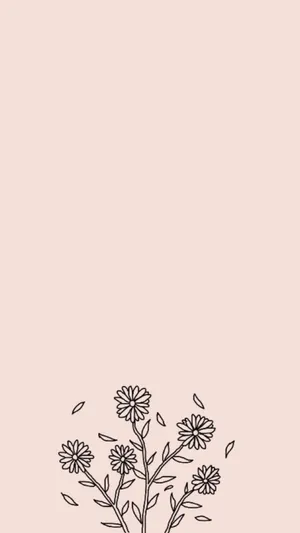 Cute Flower Neutral Iphone Wallpaper