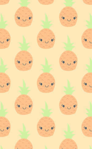 Cute Food Iphone Pineapple Face Wallpaper