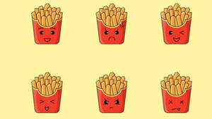 Cute French Fries Emojis Wallpaper