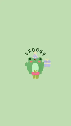 Cute Froggy Greeni Phone Wallpaper Wallpaper