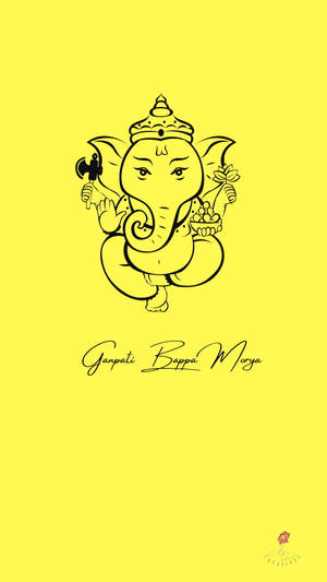 Cute Ganesha Greeting Card Wallpaper