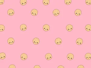 Cute Girly Biscuit Cartoon Wallpaper