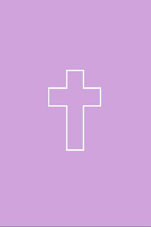 Cute Girly Cross On A Pastel Purple Background Wallpaper