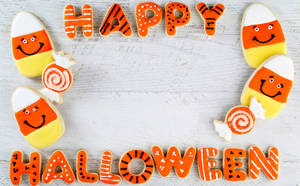 Cute Halloween Greeting Cookies Wallpaper