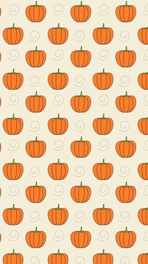 Cute Halloween Iphone Orange Pumpkin Pattern Wallpaper