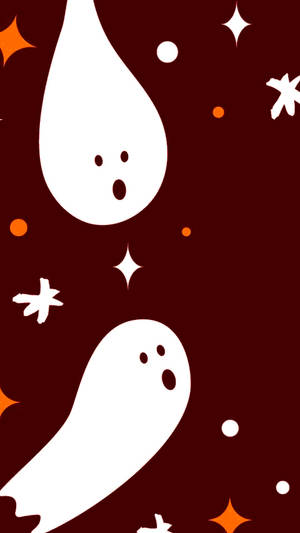 Cute Halloween Phone Two Ghosts Sound Wallpaper