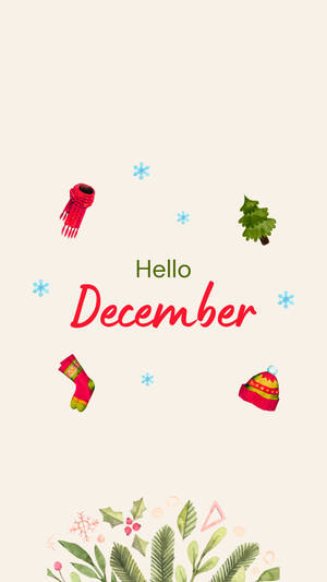 Cute Hello December Light Wallpaper
