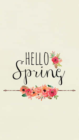 Cute Hello Spring Iphone Wallpaper