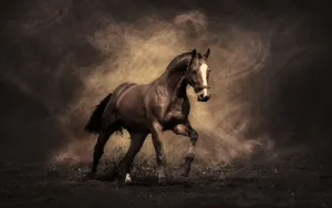 Cute Horse Dark Graphic Wallpaper