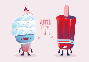 Cute Ice Cream Summer Desktop Wallpaper
