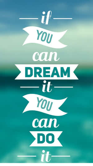 Cute Iphone Teal Dream Quote Typography Wallpaper