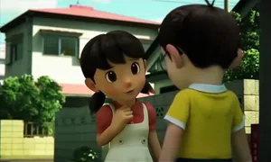Cute Japanese 3d Film Nobita Shizuka Wallpaper