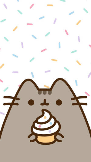 Cute Kawaii Cat Cupcake Wallpaper