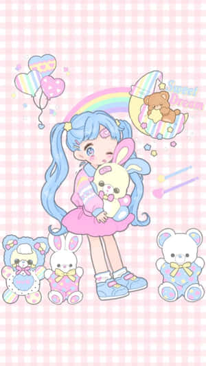 Cute Kawaii Pastel Girl Wallpaper
