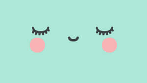 Cute Kawaii Teal Face Wallpaper
