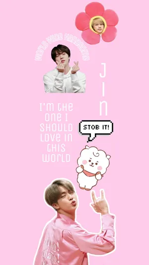 Download Cute Kim Seok Jin In Pink Wallpaper | Wallpapers.com