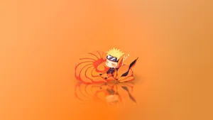Cute Kurama Naruto Orange Aesthetic Wallpaper