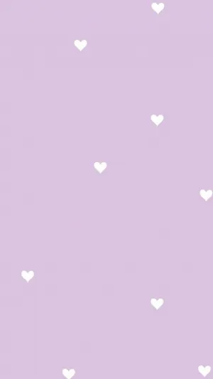 Cute Light Purple White Hearts Wallpaper