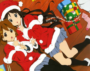 Cute Merry Christmas Anime Girls Wallpaper