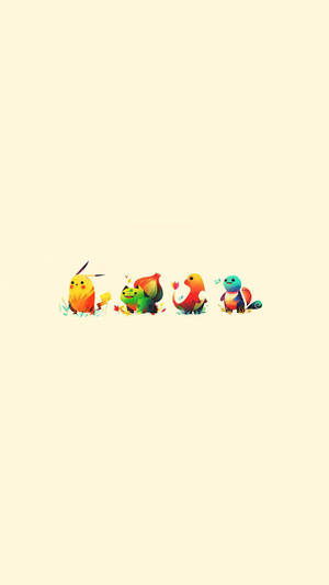 Cute Minimalist Monsters Wallpaper