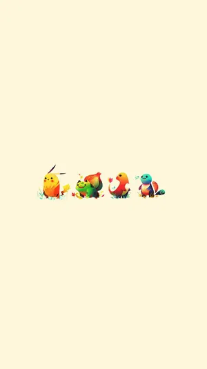 Cute Minimalist Monsters Wallpaper