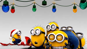 Cute Minions Christmas Theme Wallpaper