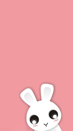 Cute Mobile Bunny Pink Background Wallpaper
