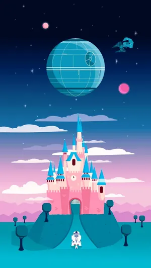 Cute Mobile Castle Art Wallpaper