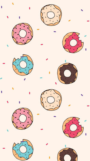 Cute Mobile Doughnut Wallpaper