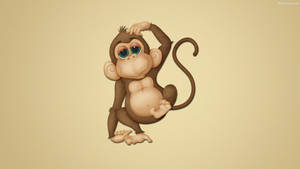 Cute Monkey Scratching Head Wallpaper