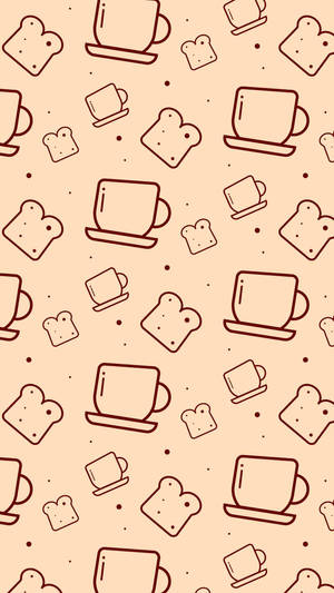 Cute Mug Bread Aesthetic Phone Wallpaper