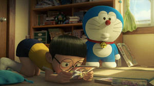 Cute Nobita Worried About Photo Wallpaper