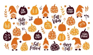 Cute October Desktop Featuring An Autumn-inspired Illustration Wallpaper