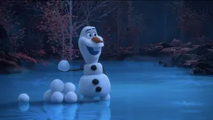 Cute Olaf Spreads Joy Wallpaper