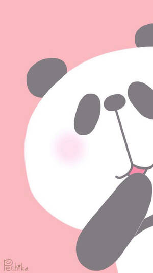 Cute Panda In Chibi Style Wallpaper