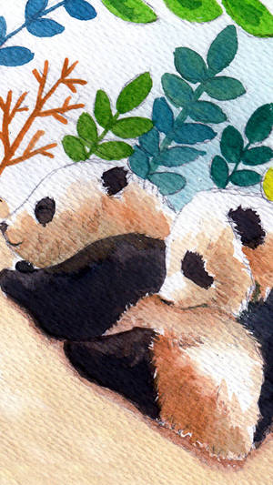 Cute Panda Painting Wallpaper