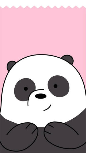 Cute Panda Pink We Bare Bears Wallpaper