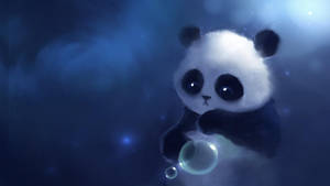 Cute Panda With Lonely Face Wallpaper