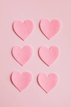 Cute Pastel Aesthetic Heart Cutouts Wallpaper
