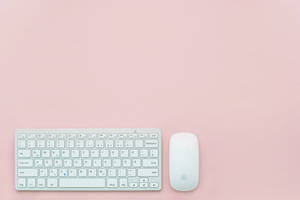 Cute Pastel Aesthetic Keyboard And Mouse Wallpaper
