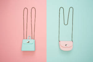 Cute Pastel Aesthetic Pink And Blue Bags Wallpaper