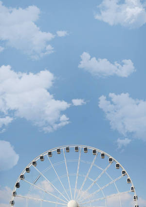 Cute Pastel Blue Aesthetic Ferris Wheel Wallpaper