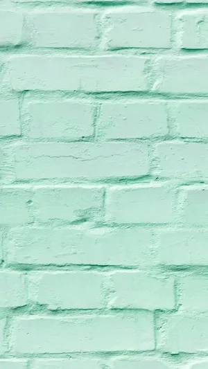 Cute Pastel Green Brick Wall Wallpaper