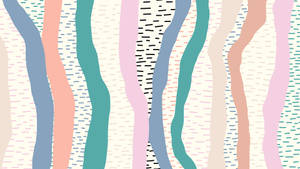 Cute Pastel Wavy Lines Wallpaper